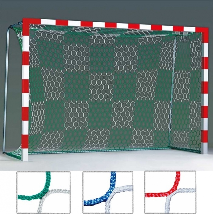 Tornetz 3,10 x 2,10 m für Kleinfeldtor 2-farbig grün/weiß Schachbrettmuster Tortiefe 80/100 cm