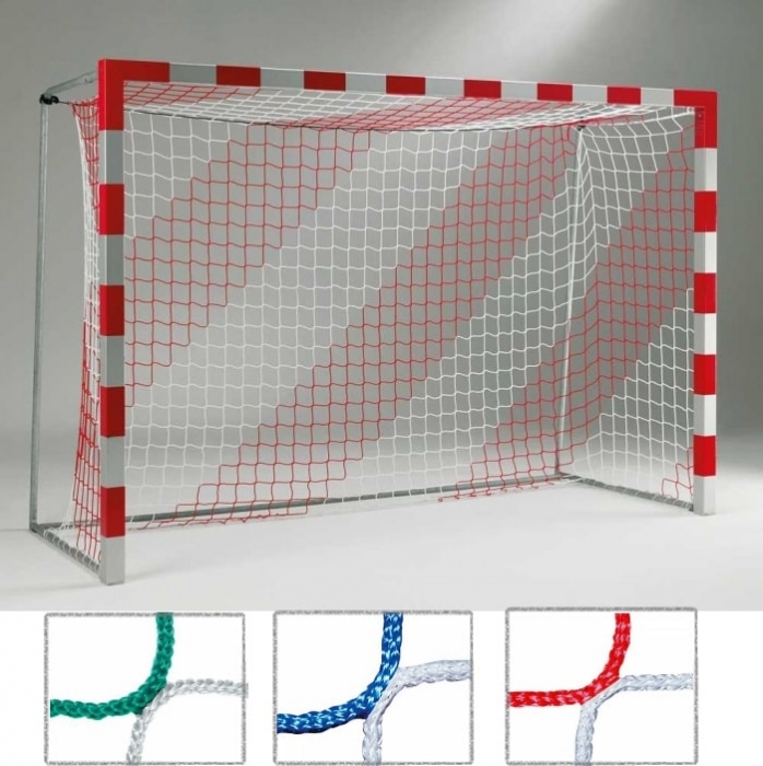 Tornetz 3,10 x 2,10 m für Kleinfeldtor 2-farbig grün/weiß in Vereinsfarben Tortiefe 80/100 cm