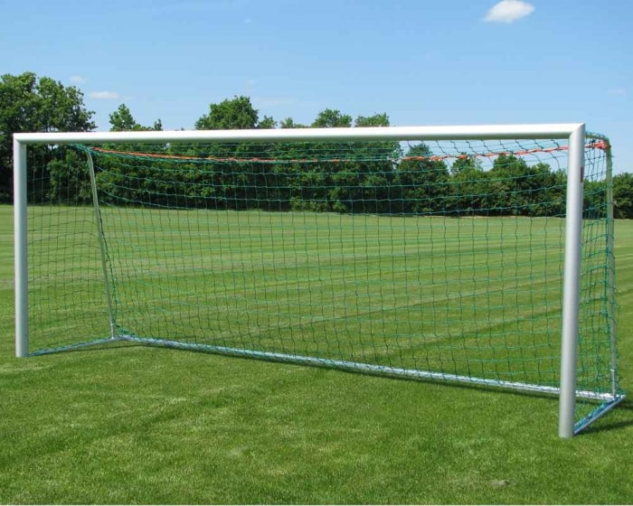 Kinder-Fußballtor PVC – 2,44 X 1,55 M, Wetterfest, Weißes Netz & Rahmen, Allwettertauglich
