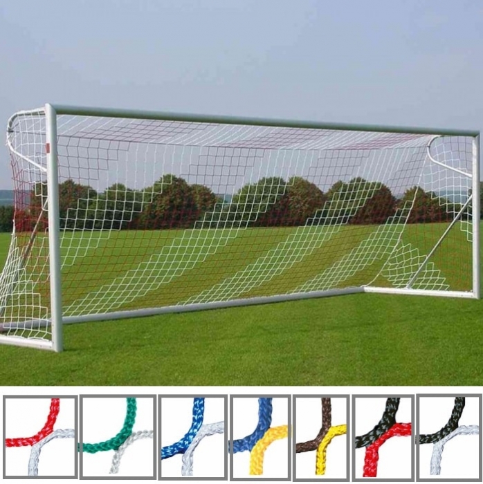 Tornetz 7,50 x 2,50 m 2-farbig in Vereinsfarben Tortiefe oben 80 cm unten 150 cm