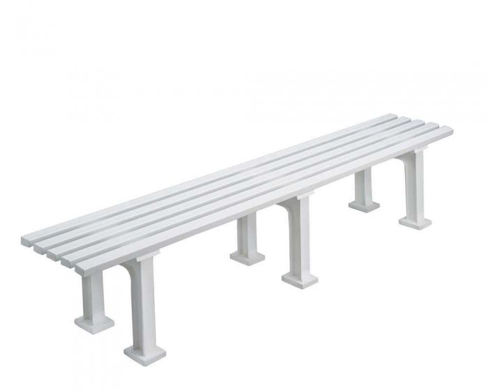 Sportplatz Sitzbank  *Eintracht* 200 cm weiß ohne Lehne