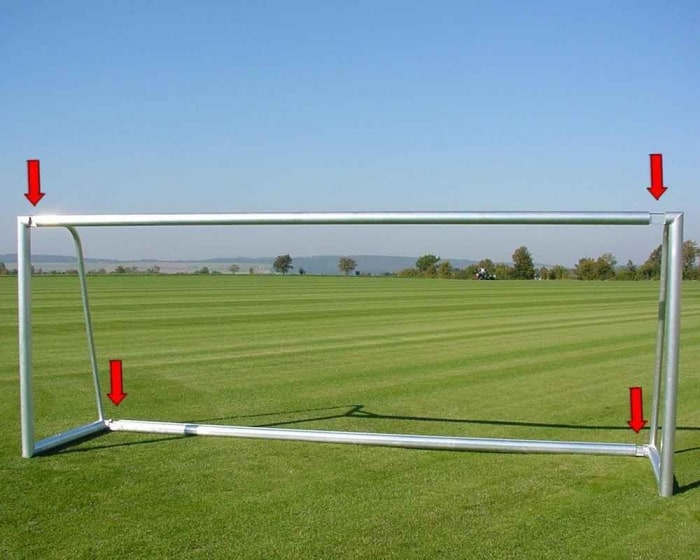 Jugendfußballtor Aluminium 5 x 2 m  teilverschweißt Netztiefe 80/150 cm