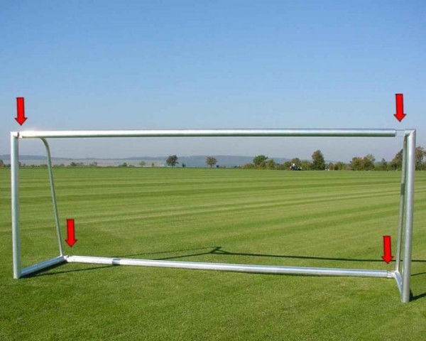 Jugendfußballtor Aluminium 5 x 2 m teilverschweißt Netztiefe 80/150 cm