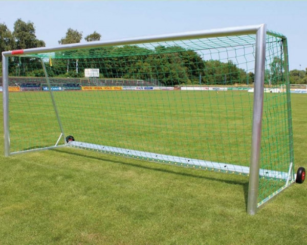 Freistehendes Fußballtor 7,32 x 2,44 m Kippsicher vollverschweißt Netztiefe 80/200 cm