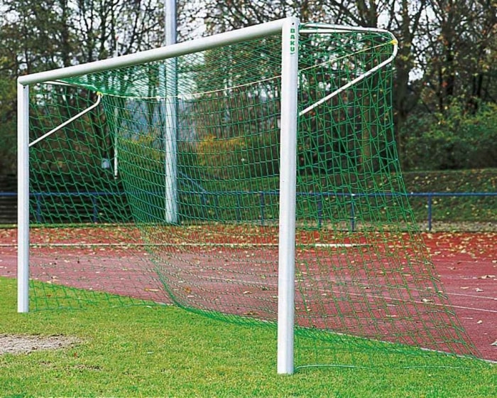 Fußballtor Alu silber 7,32 x 2,44 m mit Netzbügel eckverschweißt