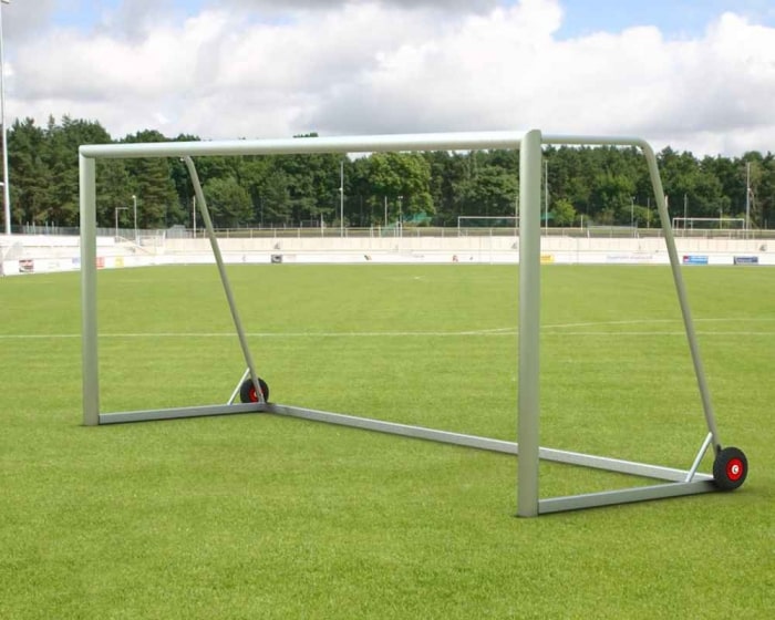Jugendfußballtor Aluminium 5 x 2 m  vollverschweißt mobil Netztiefe 80/150 cm