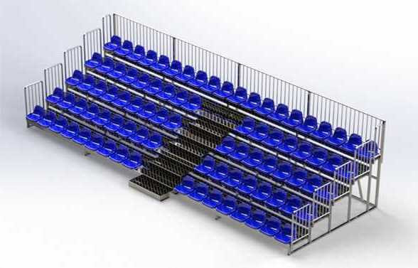 Mobile Zuschauertribüne mit 88 Stadionsitzen