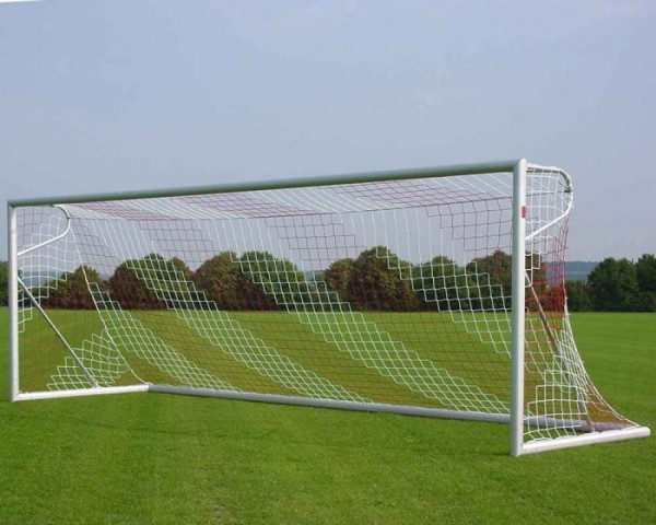Freistehendes Fußballtor 7,32 x 2,44 m Aluminium eckverschweißt Netztiefe 80/150 cm