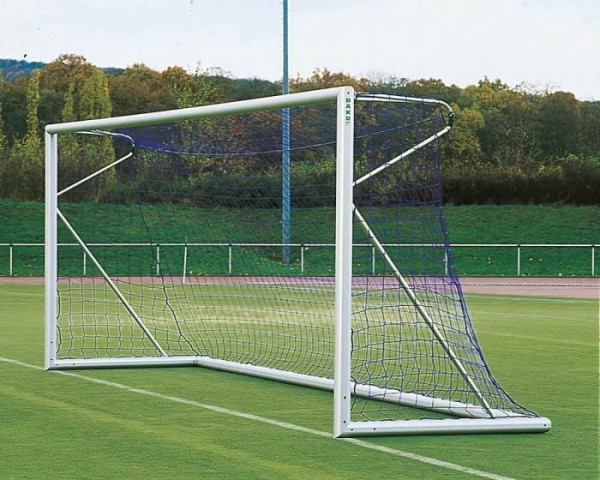 Freistehendes Fußballtor 7,32 x 2,44 m Aluminium eckverschraubt Netztiefe 80/200 cm