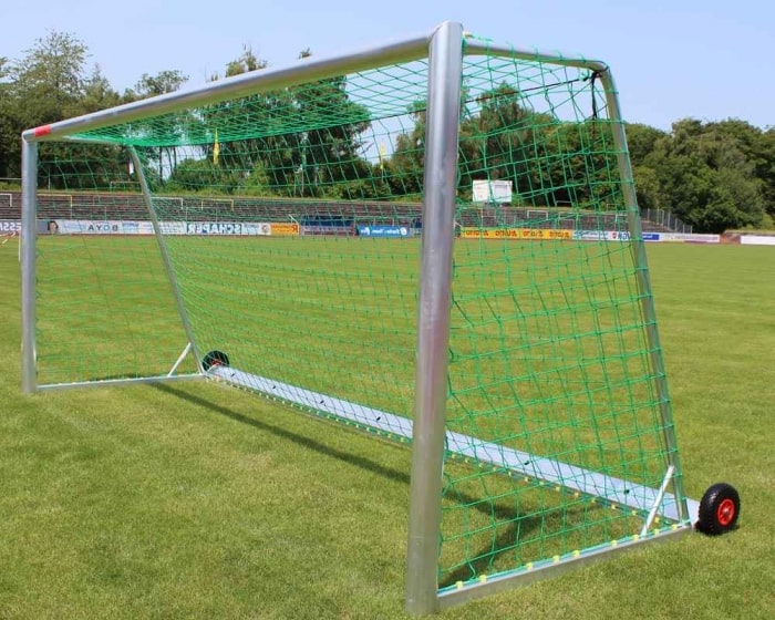 Jugendfußballtor Aluminium 5 x 2 m  vollverschweißt kippsicher Netztiefe 80/150 cm